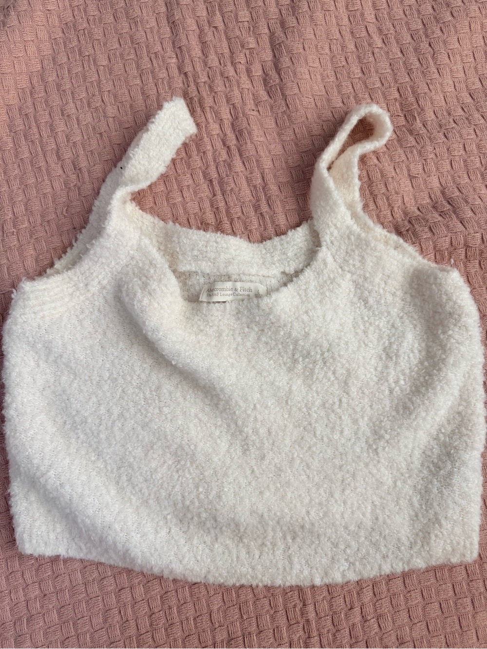 Abercrombie & Fitch White Fuzzy Tank